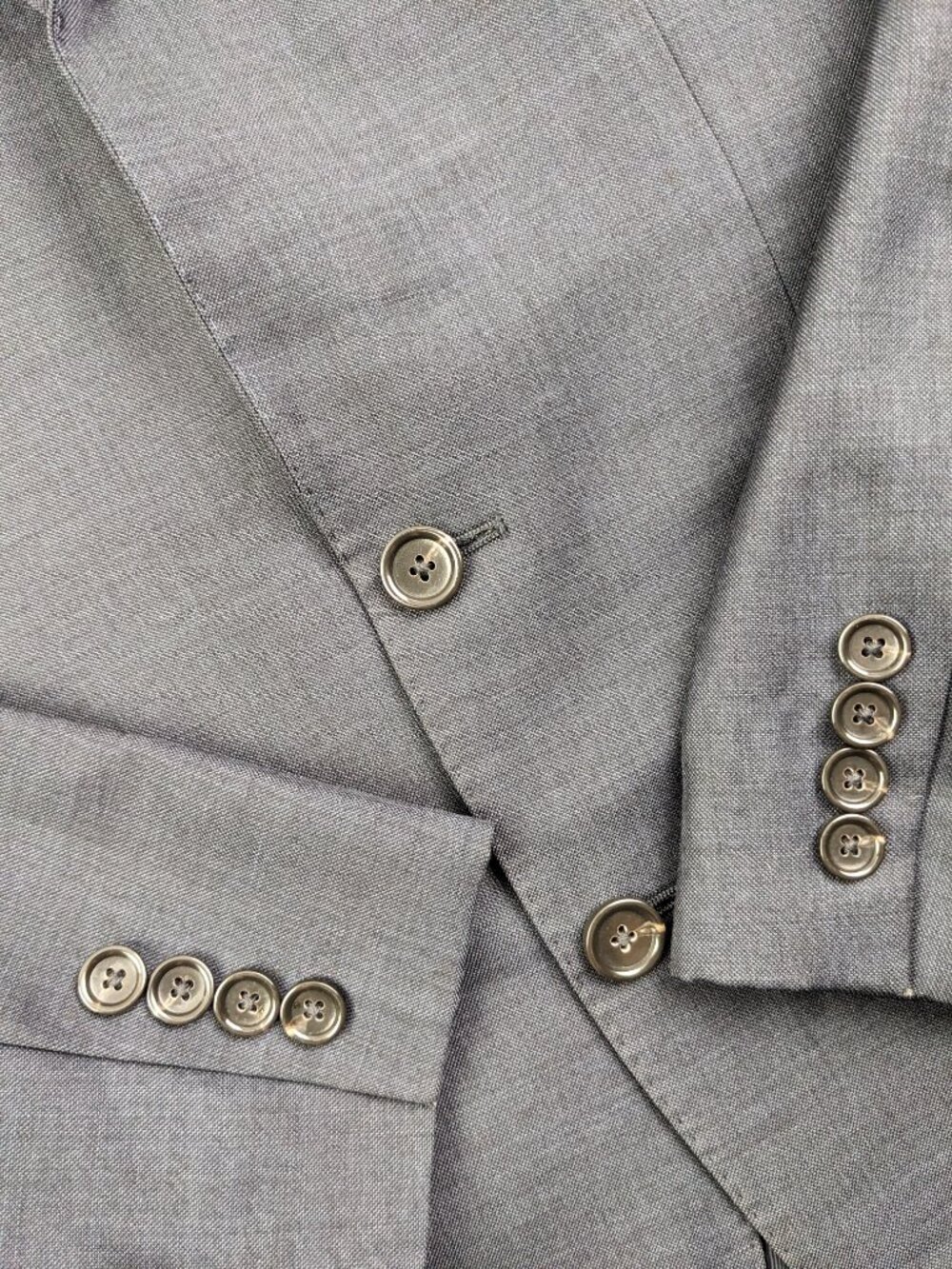 J Crew 36S Ludlow Slim Fit Italian Wool Sharkskin Blue Sport Coat Suit Jacket - Picture 4 of 11